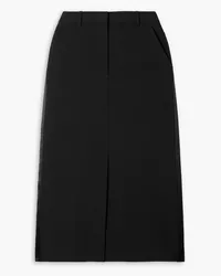 Co Satin-trimmed wool-blend skirt - Black Black