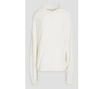 Cotton and cashmere-blend hoodie - White
