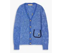 Renato intarsia wool-blend cardigan - Blue