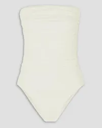 TOVE Fran strapless ruched stretch-crepe bodysuit - White White