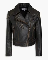 MUUBAA Leather biker jacket - Black Black