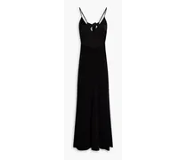 Ninon open-back paneled cady midi slip dress - Black