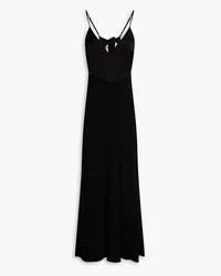 ba&sh Ninon open-back paneled cady midi slip dress - Black Black