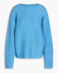 Stine Goya Carina open-back Lurex®-blend sweater - Blue Blue