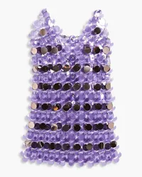 Paco Rabanne Sequin-embellished PVC chainmail mini dress - Purple Purple