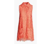 Murielle guipure lace mini shirt dress - Orange