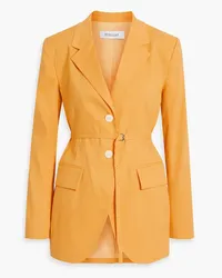 Derek Lam Belted linen-blend blazer - Yellow Yellow