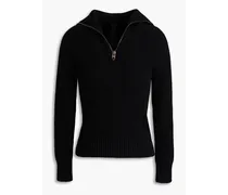 Ribbed cashmere turtleneck sweater - Black