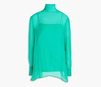 Silk-chiffon blouse - Green