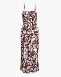 RIXO Maeve printed crepe midi dress - Brown Brown