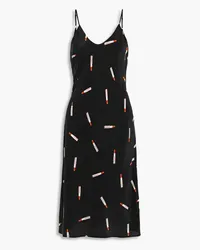 Equipment Sabelia printed washed-silk midi slip dress - Black Black