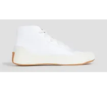 Logo-print neoprene high-top sneakers - White