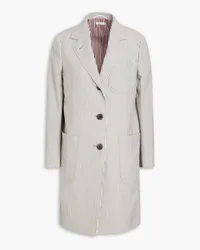 Thom Browne Striped wool-seersucker coat - Gray Gray