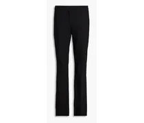 Wool-blend twill bootcut pants - Black