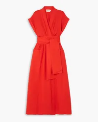 THREE GRACES Clarissa linen wrap dress - Red Red