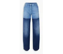 Two-tone high-rise straight-leg jeans - Blue
