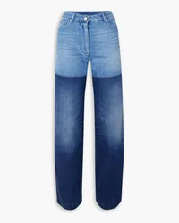 Peter Do Two-tone high-rise straight-leg jeans - Blue Blue