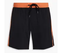 Mid-length striped swim shorts - Orange