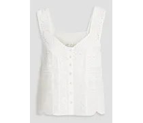 Breecan pintucked broderie anglaise tank - White