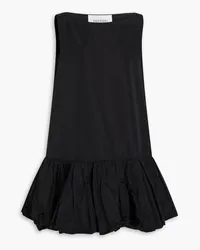 Valentino Garavani Ruffled cotton-blend faille mini dress - Black Black