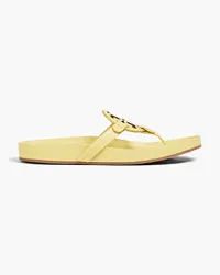 Tory Burch Miller Cloud appliquéd leather flip flops - Yellow Yellow