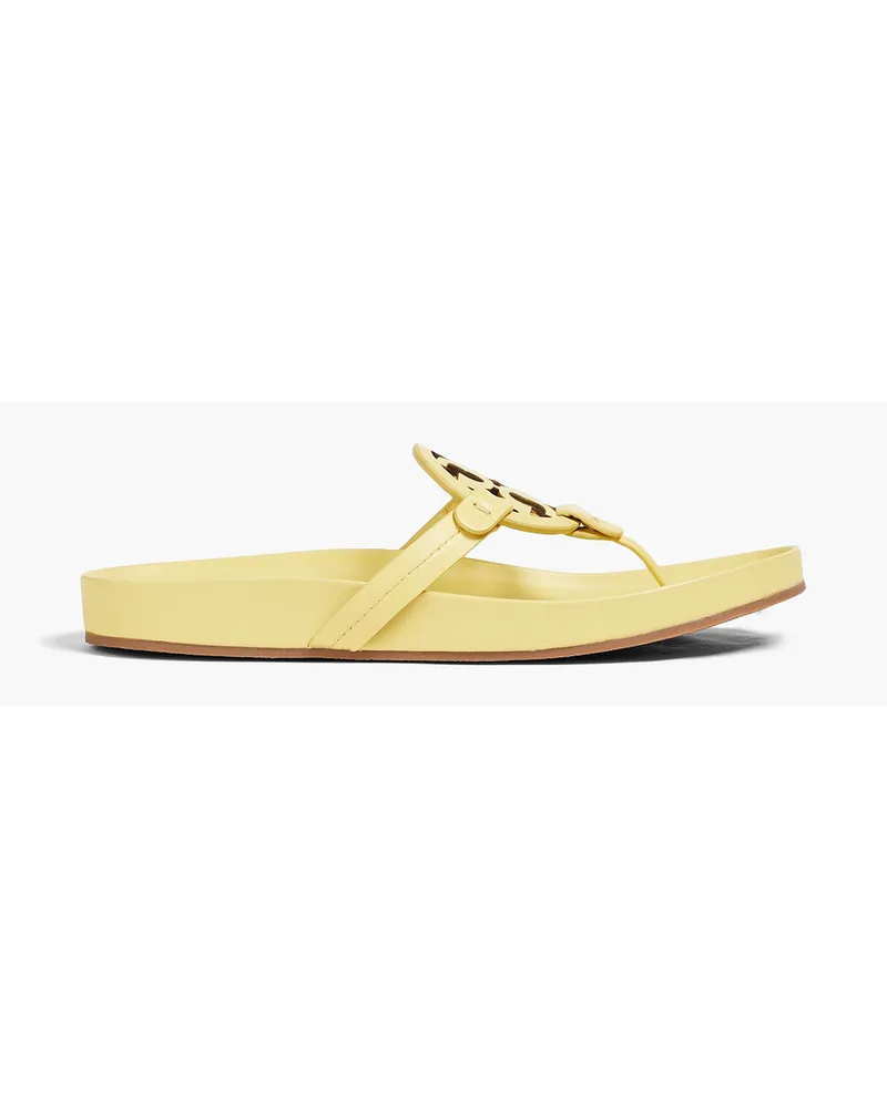 Tory Burch Miller Cloud appliquéd leather flip flops - Yellow Yellow