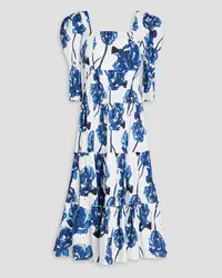 Diane von Furstenberg Nora floral-print broderie anglaise cotton midi dress - Blue Blue