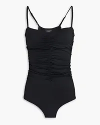 tibi Ruched stretch-jersey bodysuit - Black Black