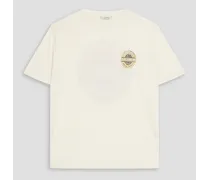 Logo-print linen-jersey T-shirt - White