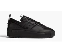 Leather and neoprene sneakers - Black