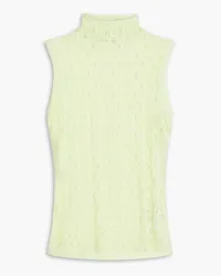 Frame Denim Stretch-lace turtleneck top - Green Green