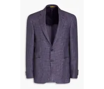 Mélange wool-blend blazer - Purple