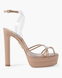 Aquazzura Lido Plateau 140 leather and PVC platform sandals - Neutral Neutral