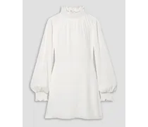 The C.J. shirred crepe mini dress - White