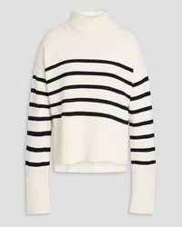 Veronica Beard Lancetti striped cotton turtleneck sweater - White White