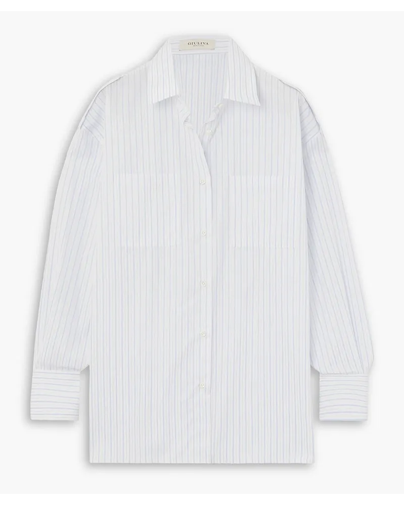 Giuliva Heritage Collection Carla striped cotton-poplin shirt - Blue Blue