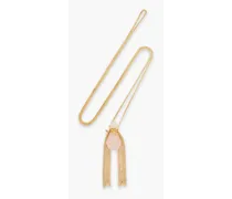 Inciso gold-tone quartz necklace - Pink