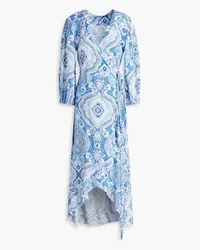 Melissa Odabash Taylor wrap-effect paisley-print woven midi dress - Blue Blue