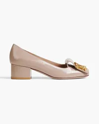 Valentino Garavani Maison Gryphons patent-leather pumps - Neutral Neutral