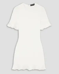 David Koma Circle Back ruffled stretch-ponte mini dress - White White