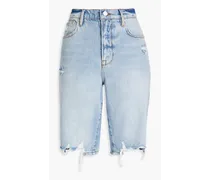 Le Vintage Bermuda distressed denim shorts - Blue