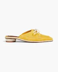 Zimmermann Lace-up suede mules - Yellow Yellow