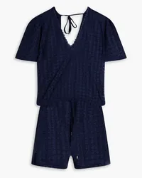 Melissa Odabash Lola crochet-knit playsuit - Blue Blue