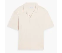French cotton-terry polo shirt - White