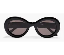 Round-frame acetate sunglasses - Black