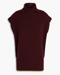 Victoria Beckham Cashmere-blend turtleneck vest - Burgundy Burgundy