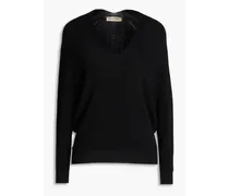 Silk and cotton-blend sweater - Black