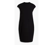 Appliquéd organic cotton-jersey mini dress - Black