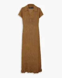 Proenza Schouler Fringed crochet-knit maxi dress - Brown Brown