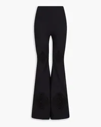 Acne Studios Crochet-trimmed cotton-crepe flared pants - Black Black